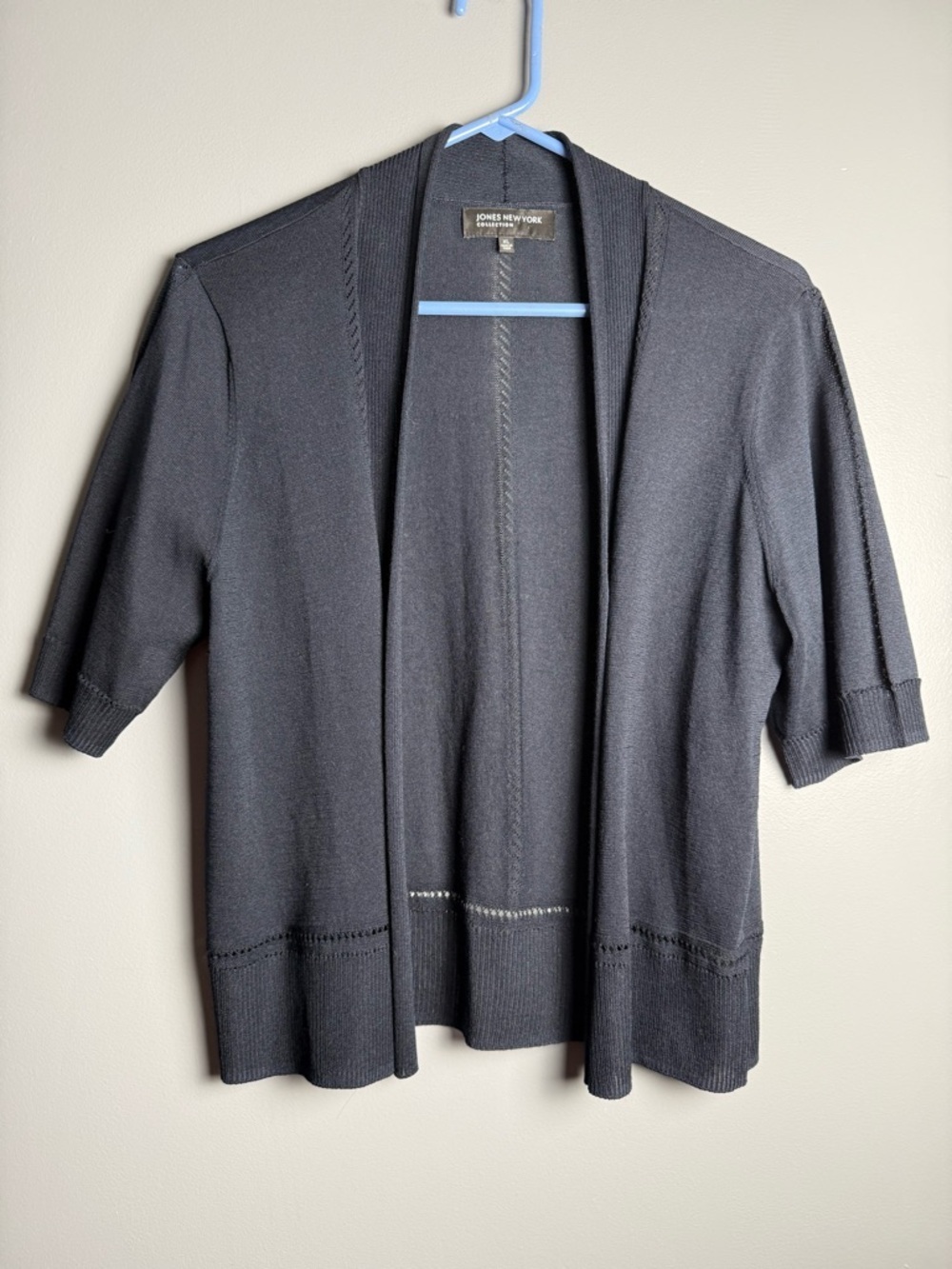 Jones New York Collection Lightweight Short Sleeve Open Front Cardigan Sz XL